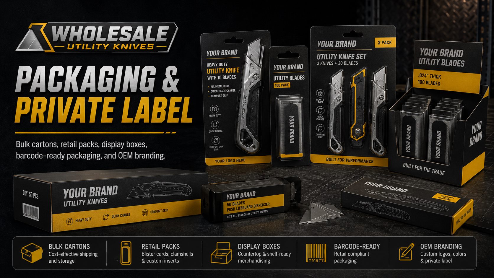 Pack options utility knife wholesale visual