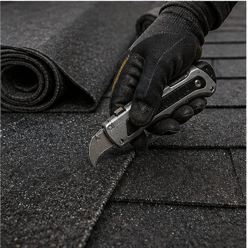Roofing, carpet, and hook-blade cutting utility knife application